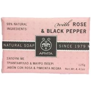 APIVITA Natural Soap With Rose And Black Pepper 125gr < Erp