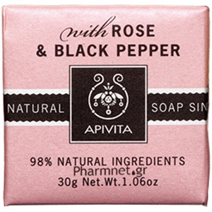 APIVITA Mini Natural Soap With Rose And Black Pepper 30gr < Erp